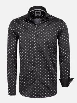 Wam Denim Overhemd Lnage Mouw 75676 Kurt Black| Overhemd Lange Mouwen