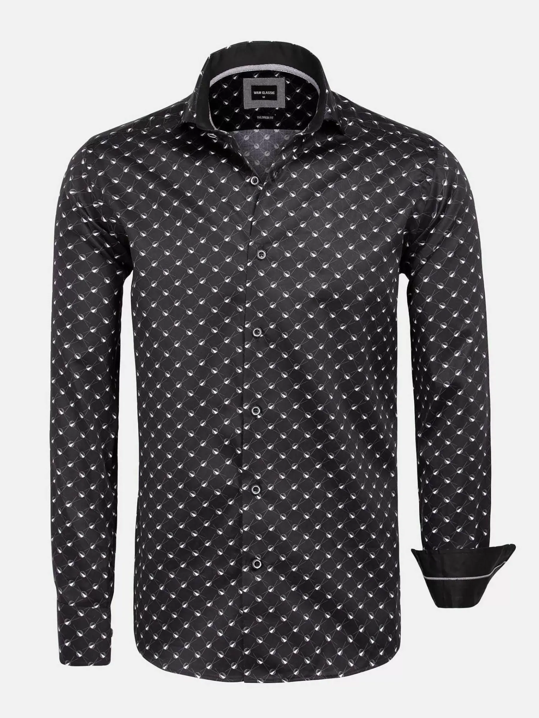 Wam Denim Overhemd Lnage Mouw 75676 Kurt Black| Overhemd Lange Mouwen