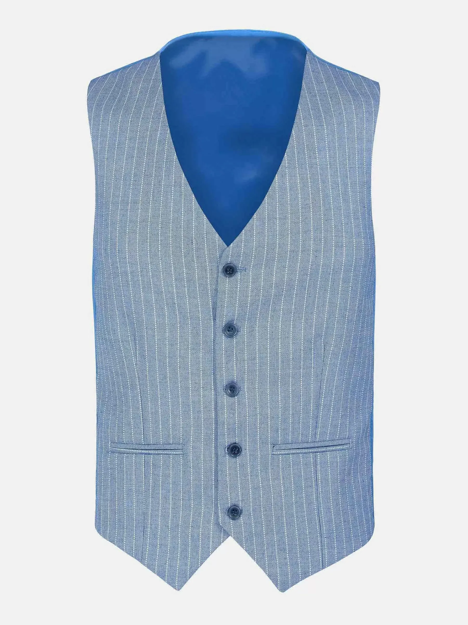 Wam Denim Plaid Vest 70048 Pelagie Islands Blue| Gilets
