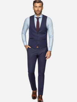 Wam Denim Plaid Vest 70071 Scotsville Navy| Gilets