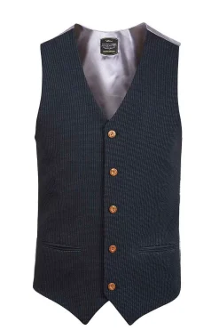 Wam Denim Plaid Vest Trieste 74094 Light Indigo| Gilets