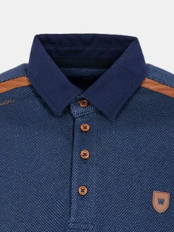 Wam Denim Playas Polo Collared Navy Sweater| Sweaters