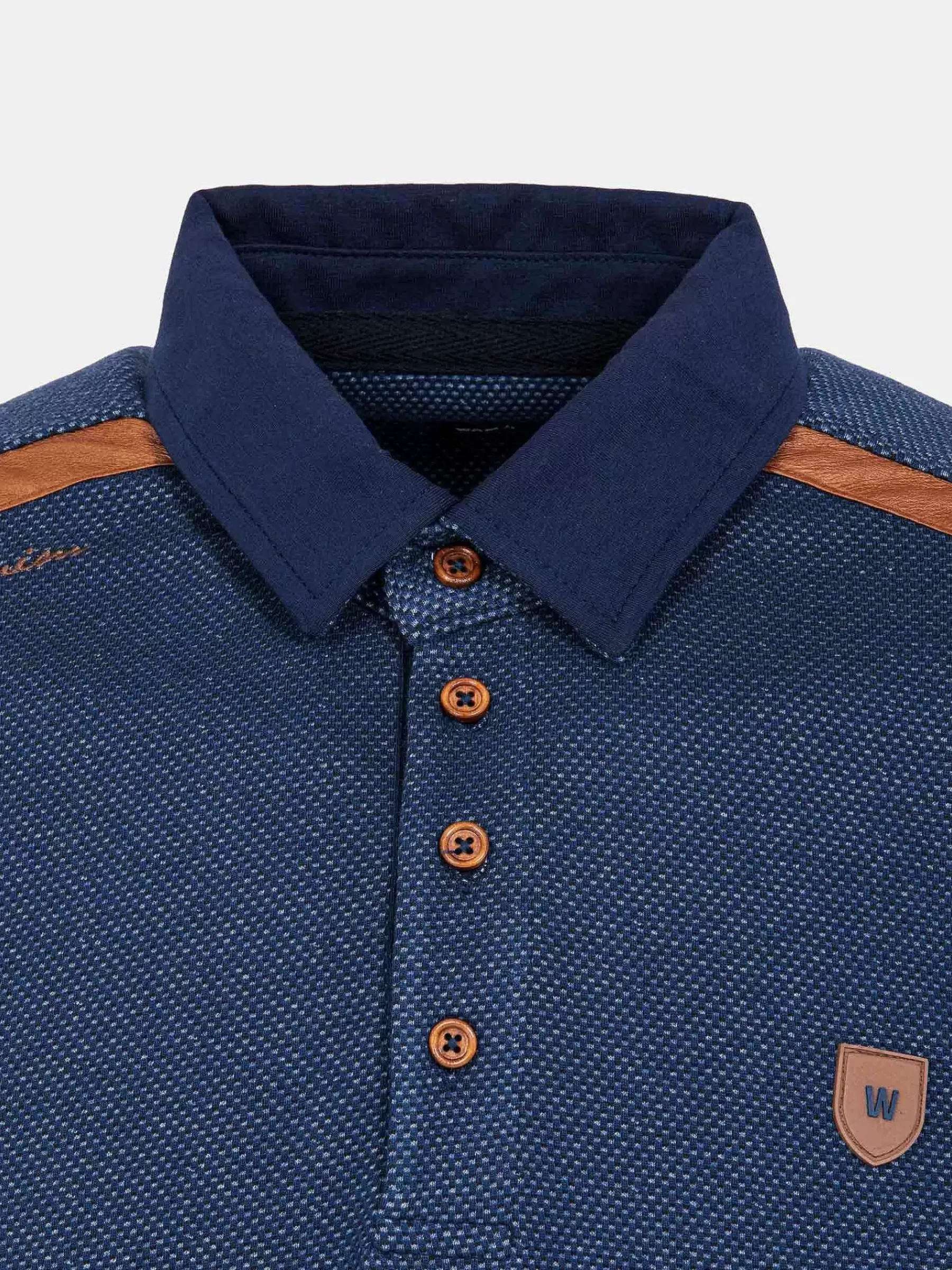 Wam Denim Playas Polo Collared Navy Sweater| Sweaters