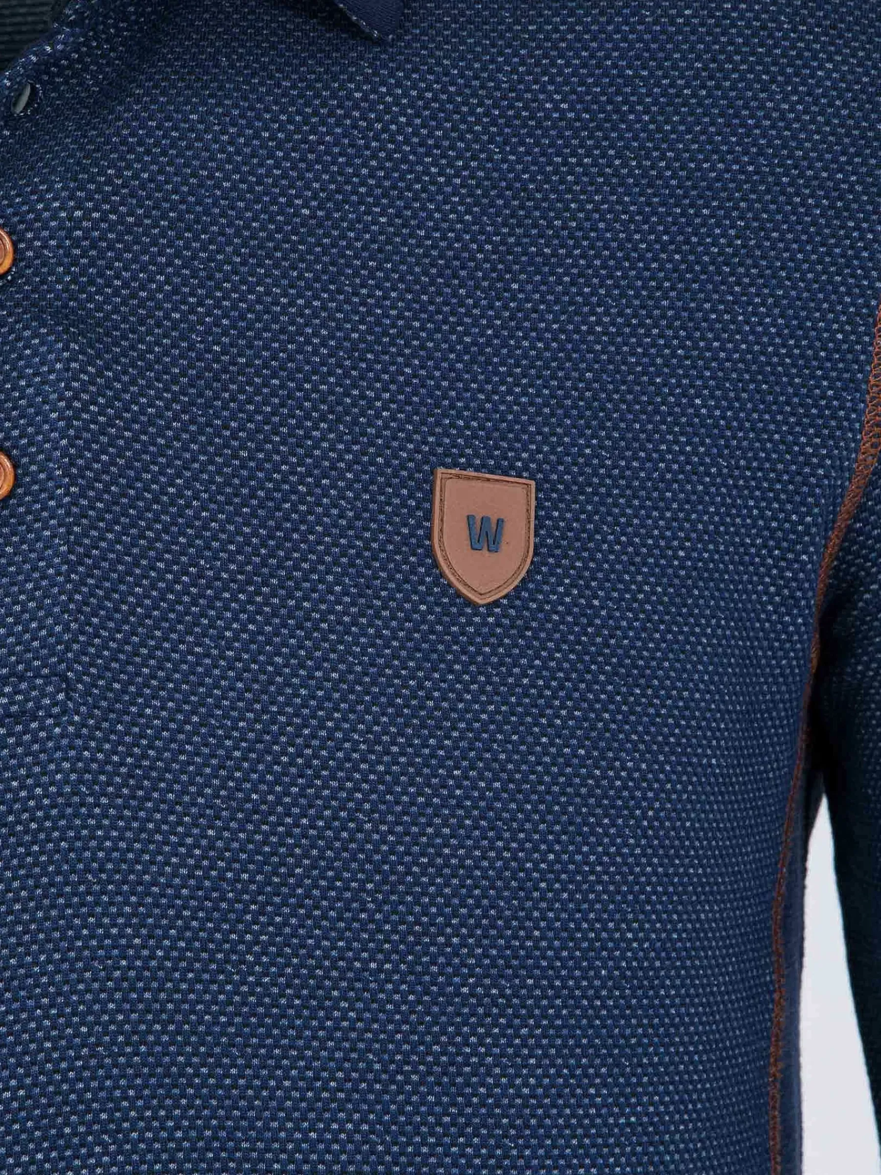 Wam Denim Playas Polo Collared Navy Sweater| Sweaters