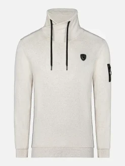 Wam Denim Quasar Mock Neck Beige Sweater| Sweaters