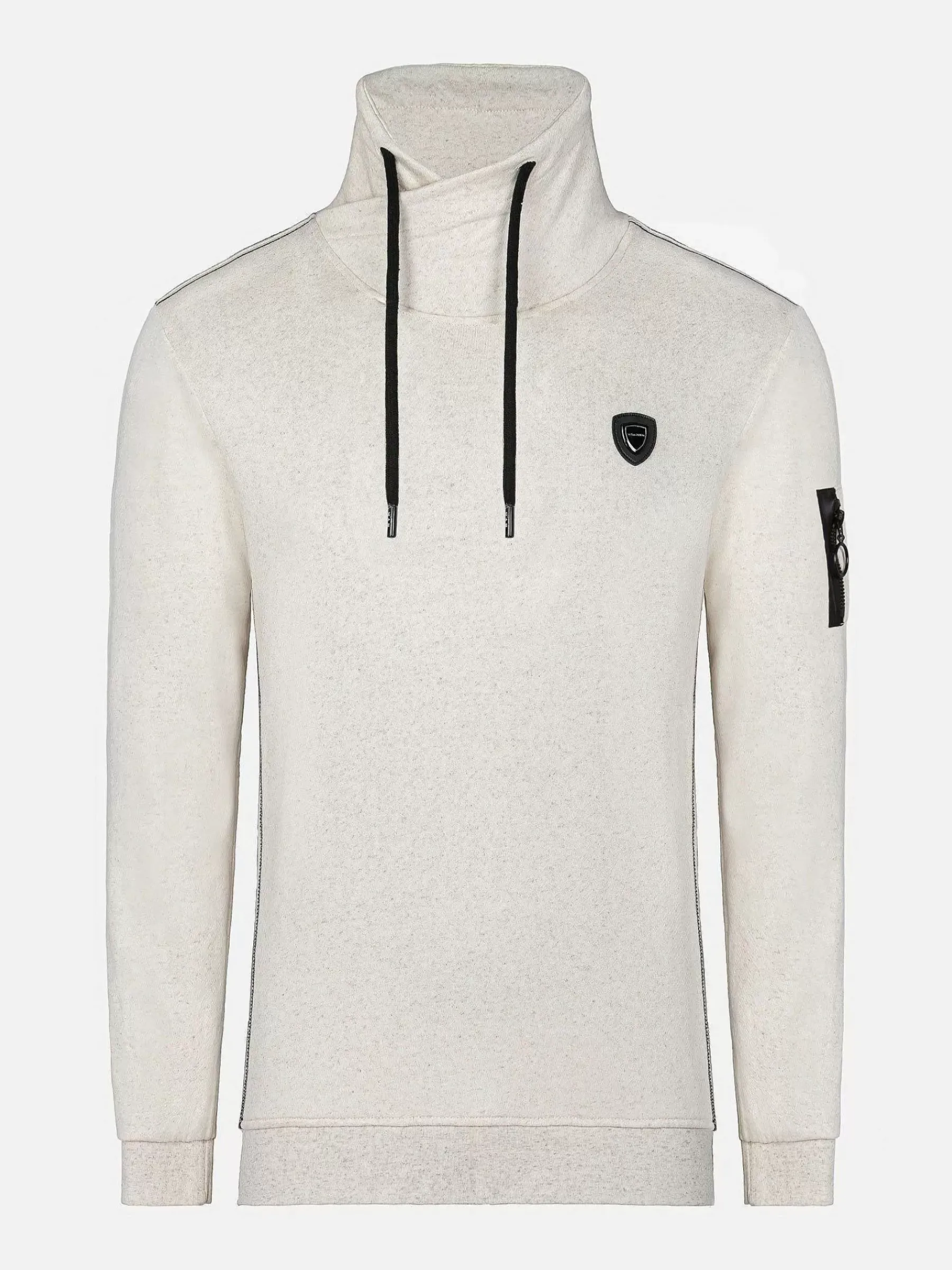 Wam Denim Quasar Mock Neck Beige Sweater| Sweaters