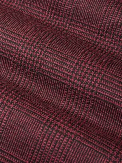 Wam Denim Red Wood Wide Lapel Dark Red Black Suit Colbert| Colberts