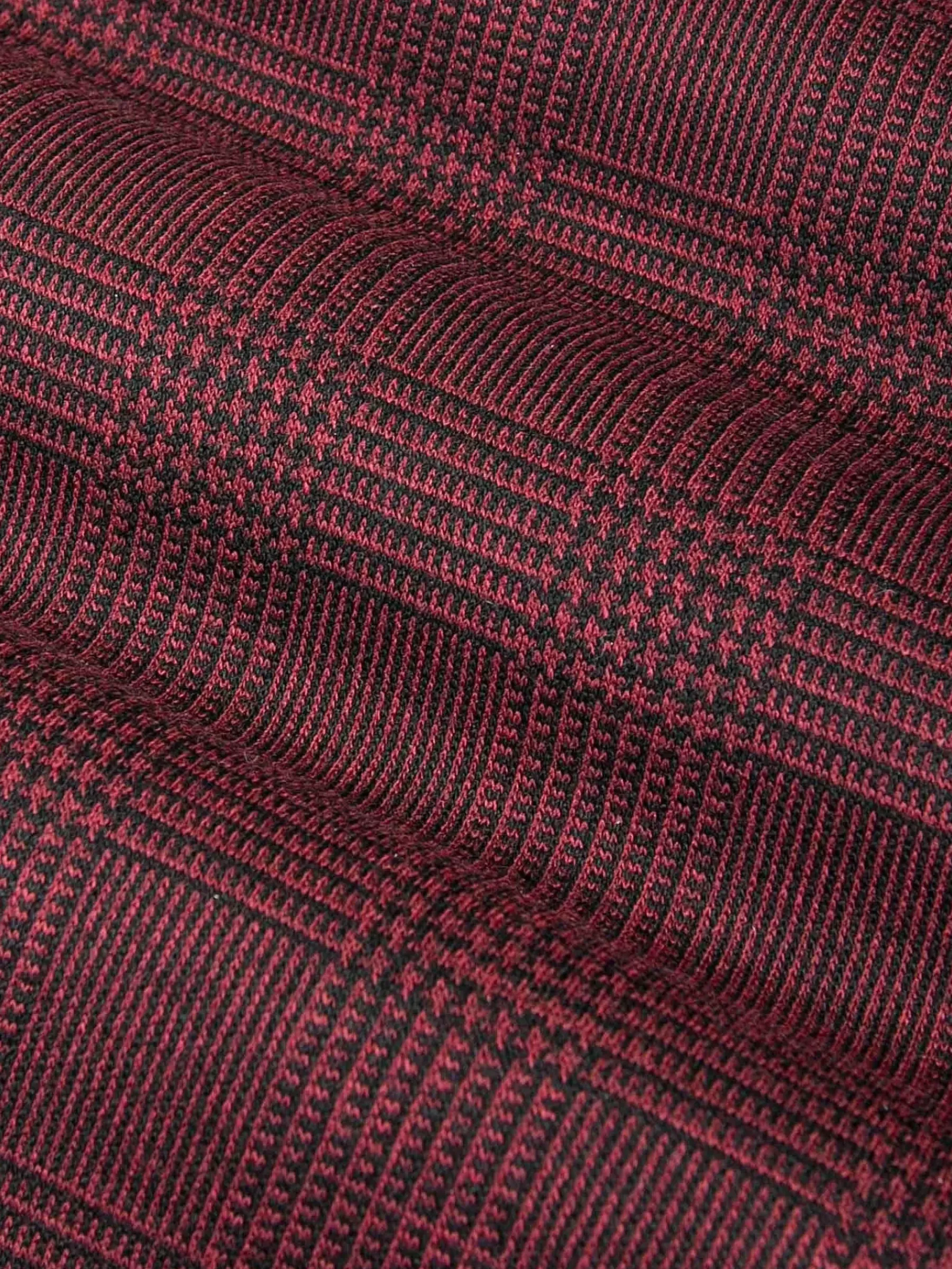 Wam Denim Red Wood Wide Lapel Dark Red Black Suit Colbert| Colberts