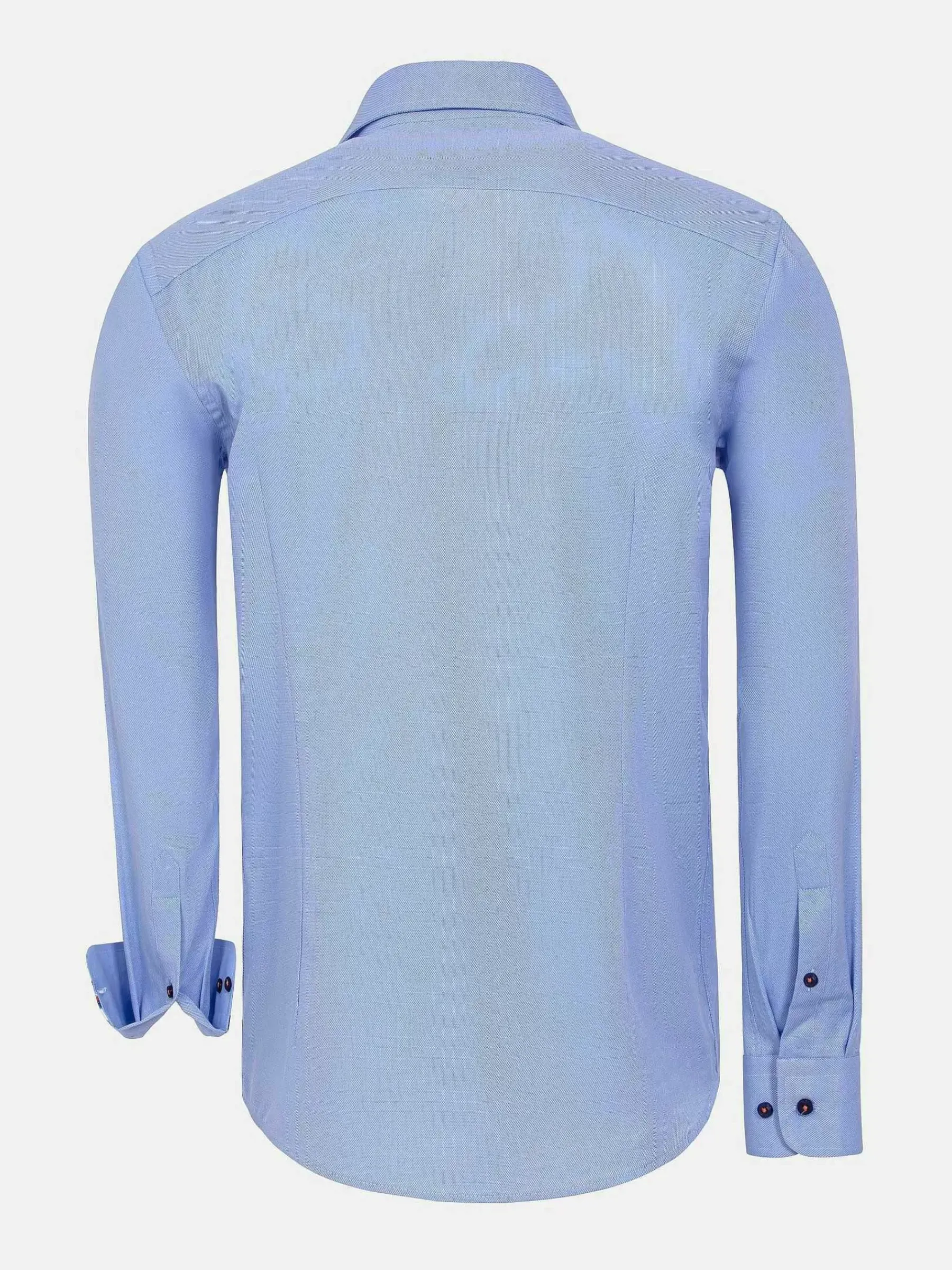 Wam Denim Redon Blue Poplin Plain Overhemd Longe Mouw| Overhemd Lange Mouwen