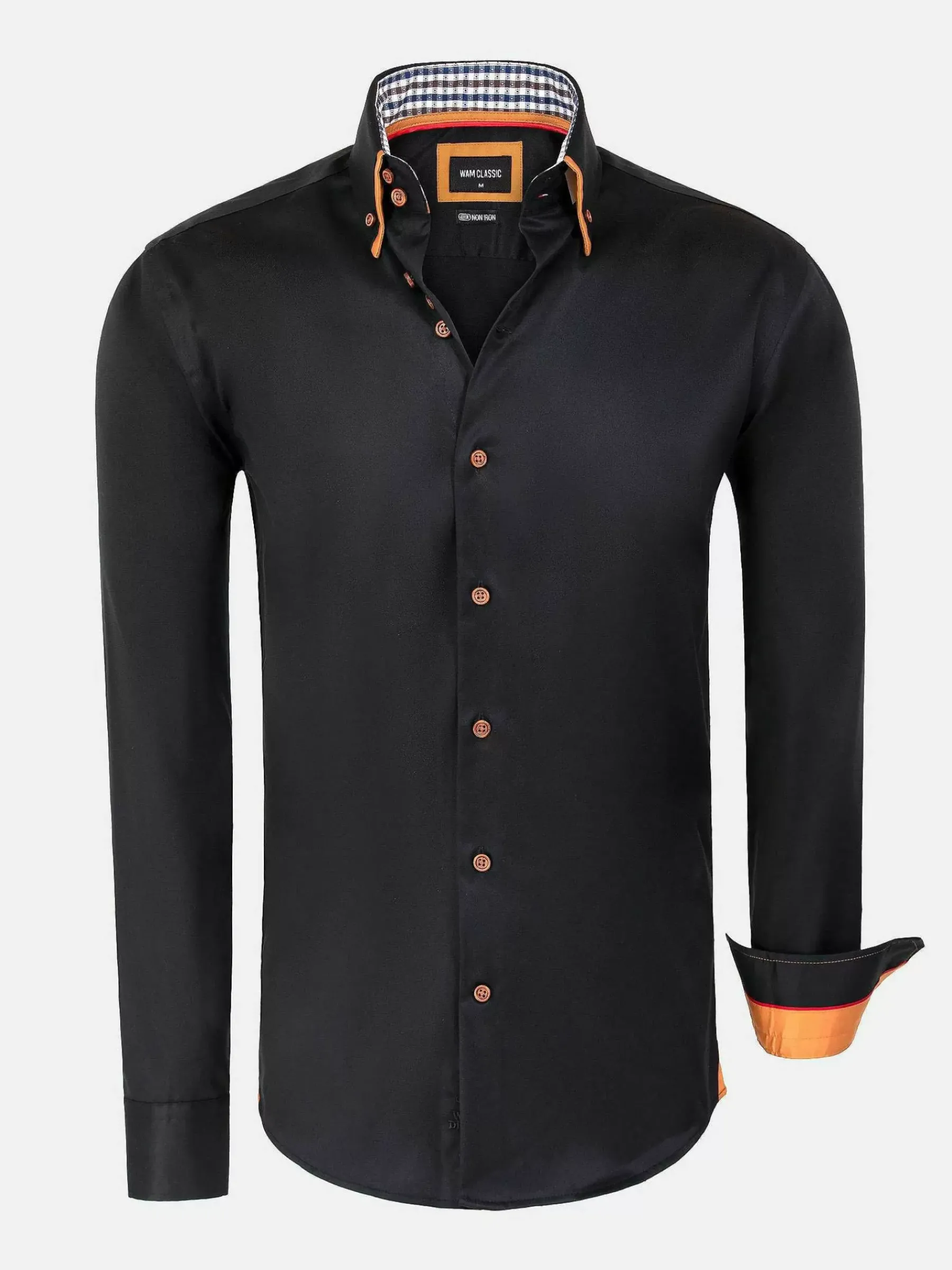 Wam Denim Romney Solid Black Overhemd Lange Mouw| Overhemd Lange Mouwen