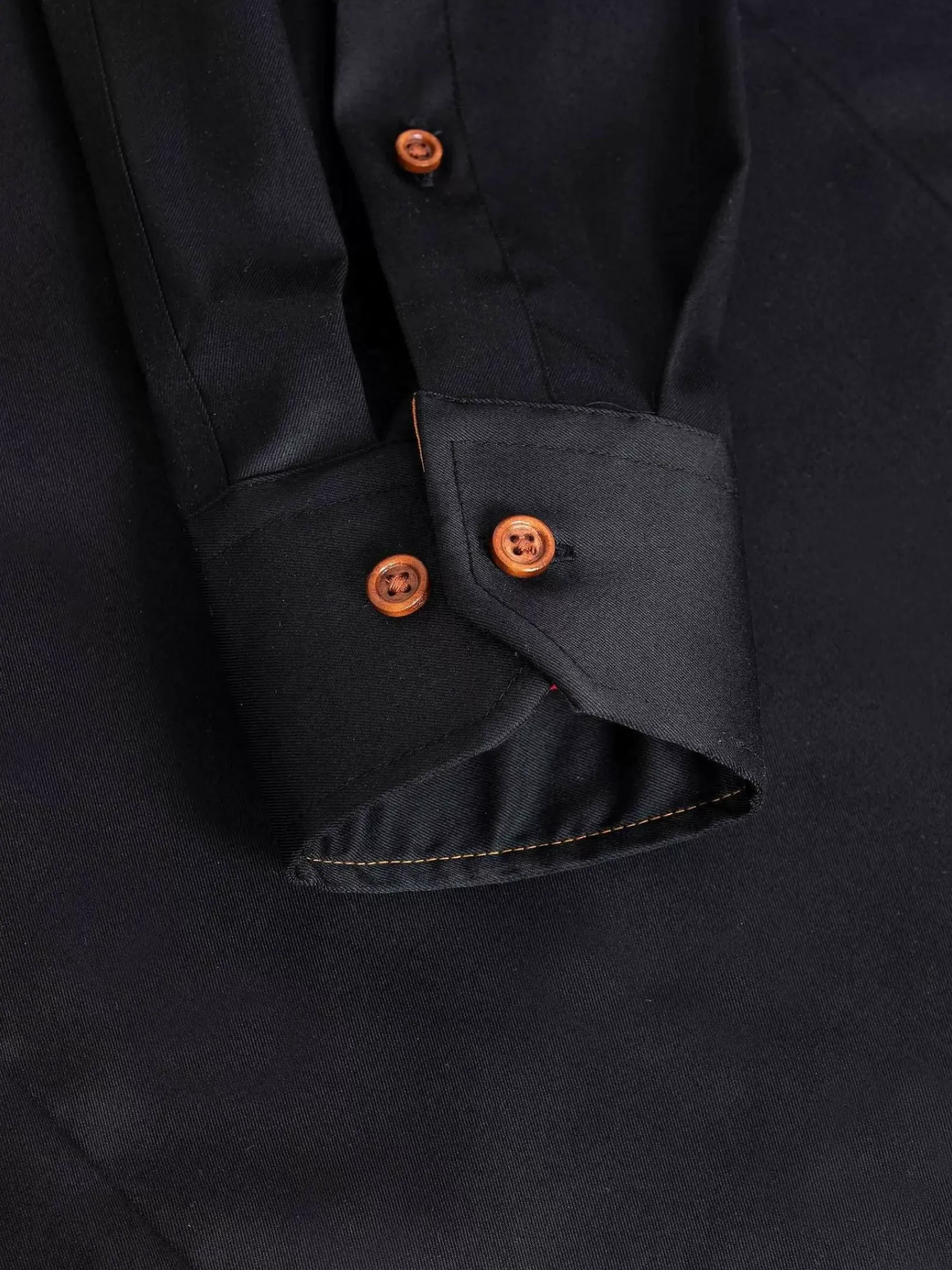 Wam Denim Romney Solid Black Overhemd Lange Mouw| Overhemd Lange Mouwen