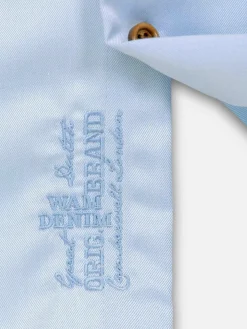 Wam Denim Romney Solid Light Blue Overhemd Lange Mouw| Overhemd Lange Mouwen