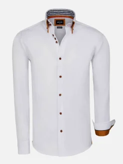 Wam Denim Romney Solid White Overhemd Lange Mouw| Overhemd Lange Mouwen