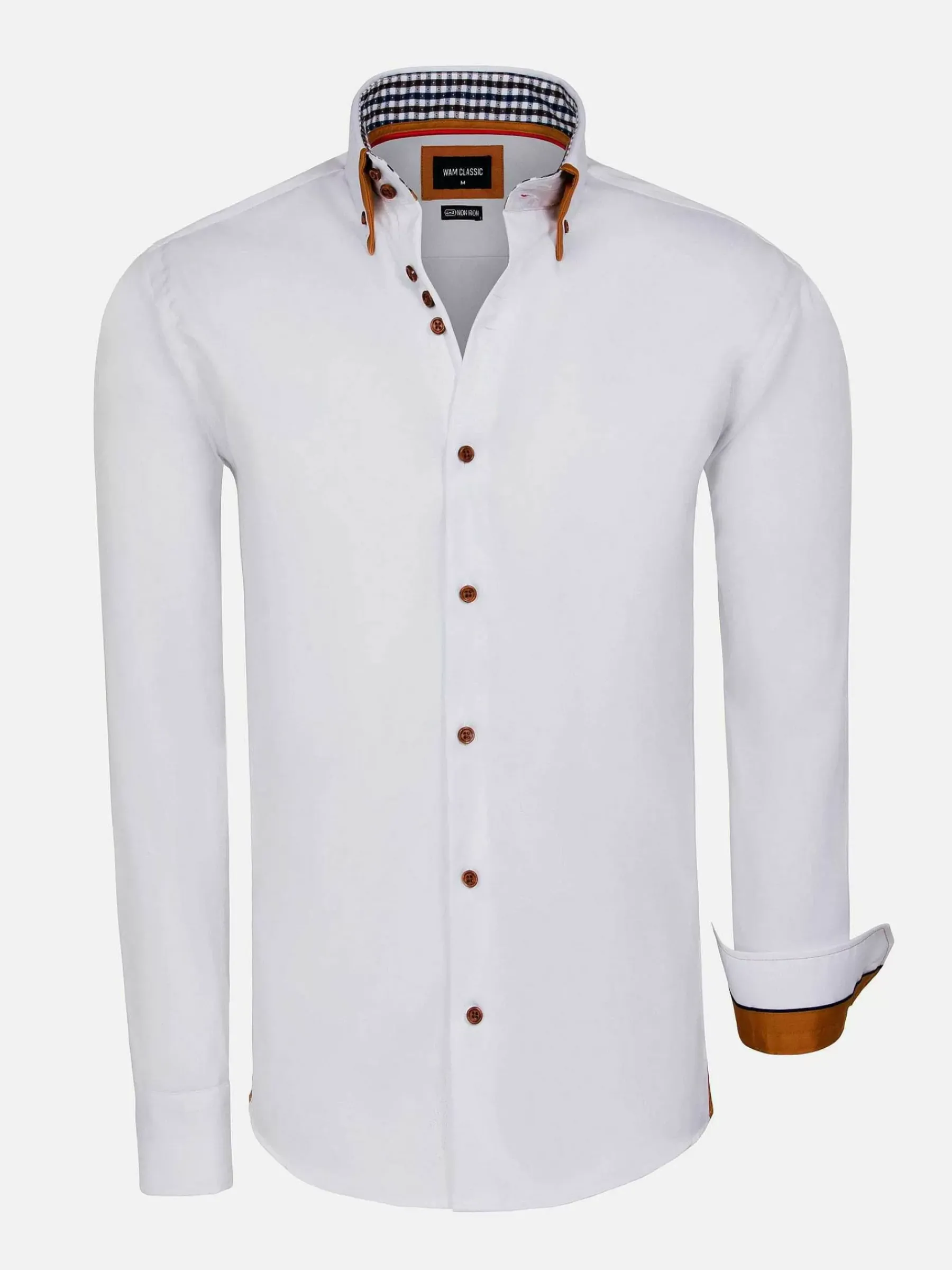 Wam Denim Romney Solid White Overhemd Lange Mouw| Overhemd Lange Mouwen
