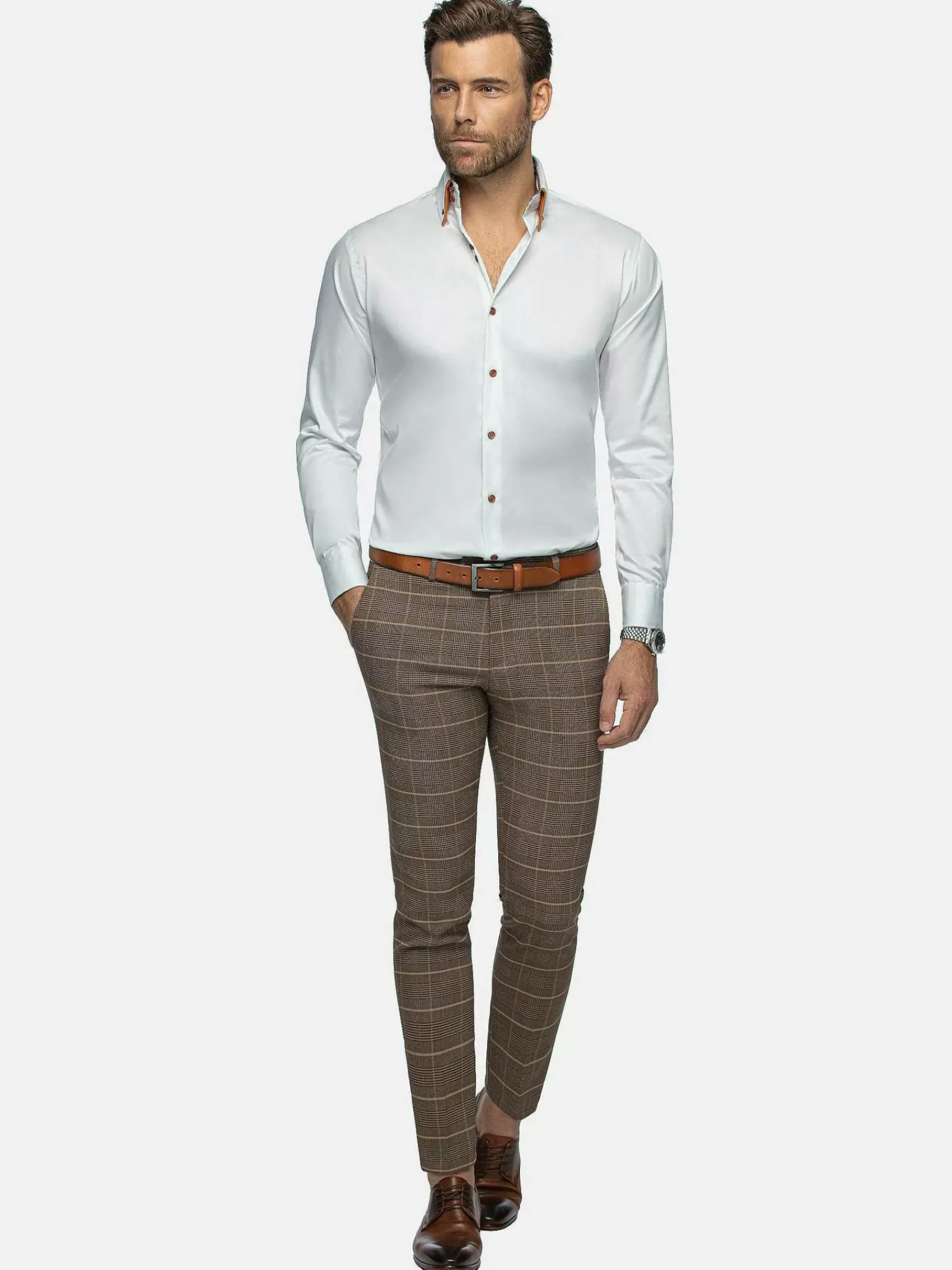 Wam Denim Romney Solid White Overhemd Lange Mouw| Overhemd Lange Mouwen