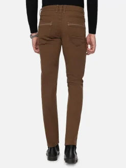 Wam Denim Santiago Slim Fit Textured Brown Jeans| Jeans