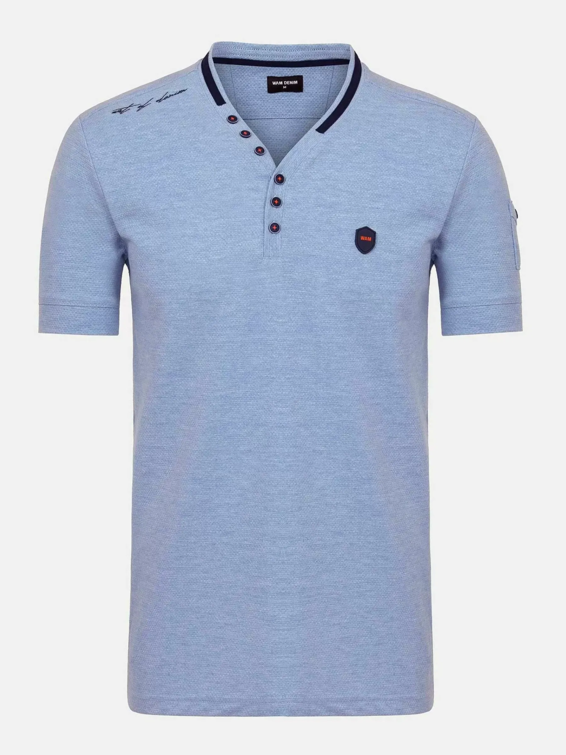 Wam Denim Schiltach Slim Fit Stretched Blue T-Shirt| T-Shirts