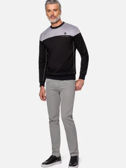 Wam Denim Sedona Round-Neck Grey Black Sweater| Sweaters