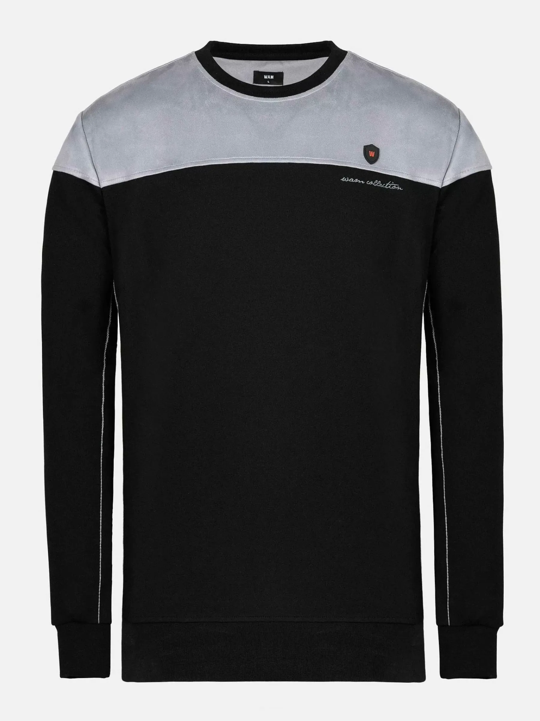 Wam Denim Sedona Round-Neck Grey Black Sweater| Sweaters