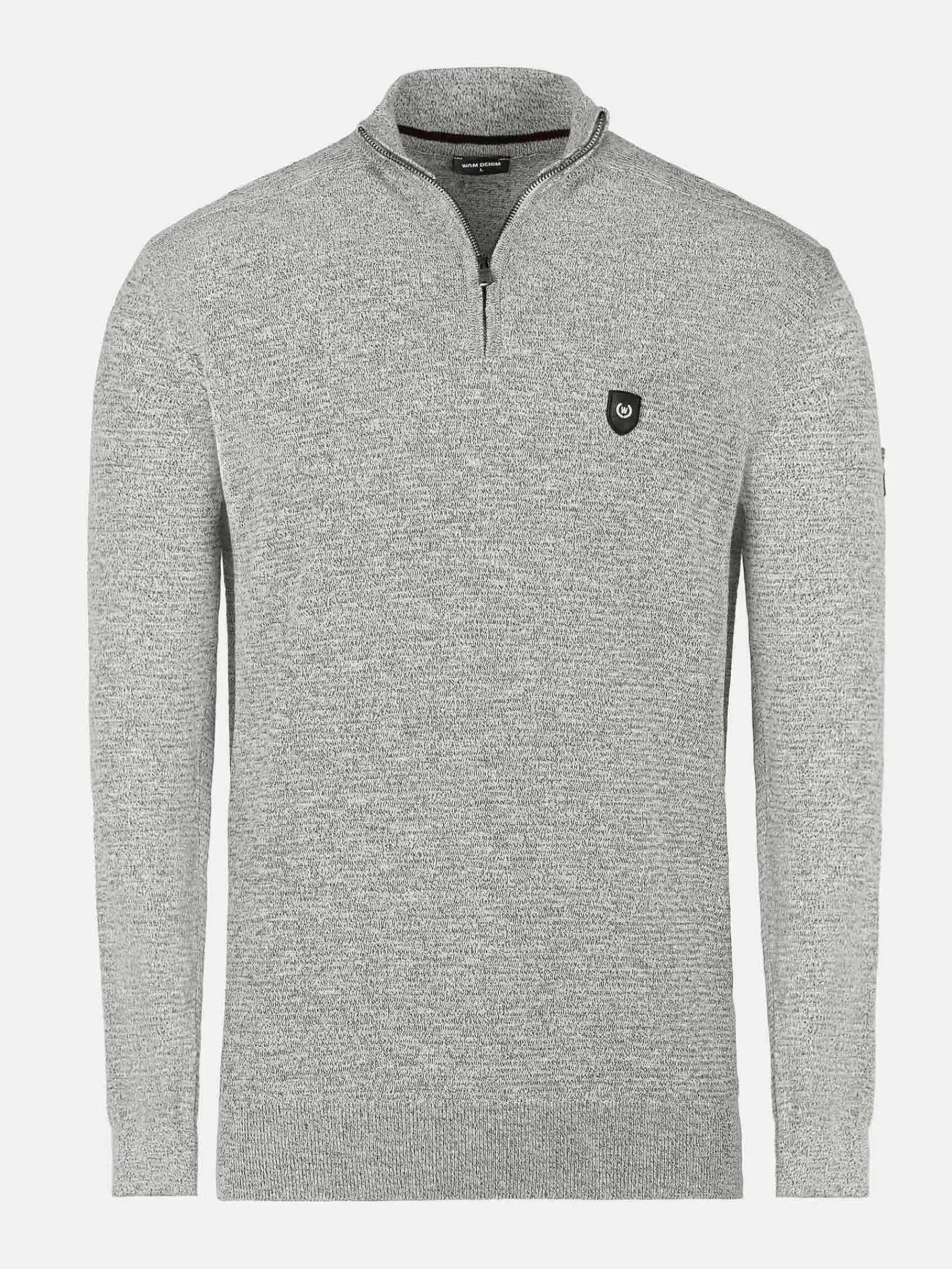 Wam Denim Sharon Half Zip Grey Sweater| Sweaters