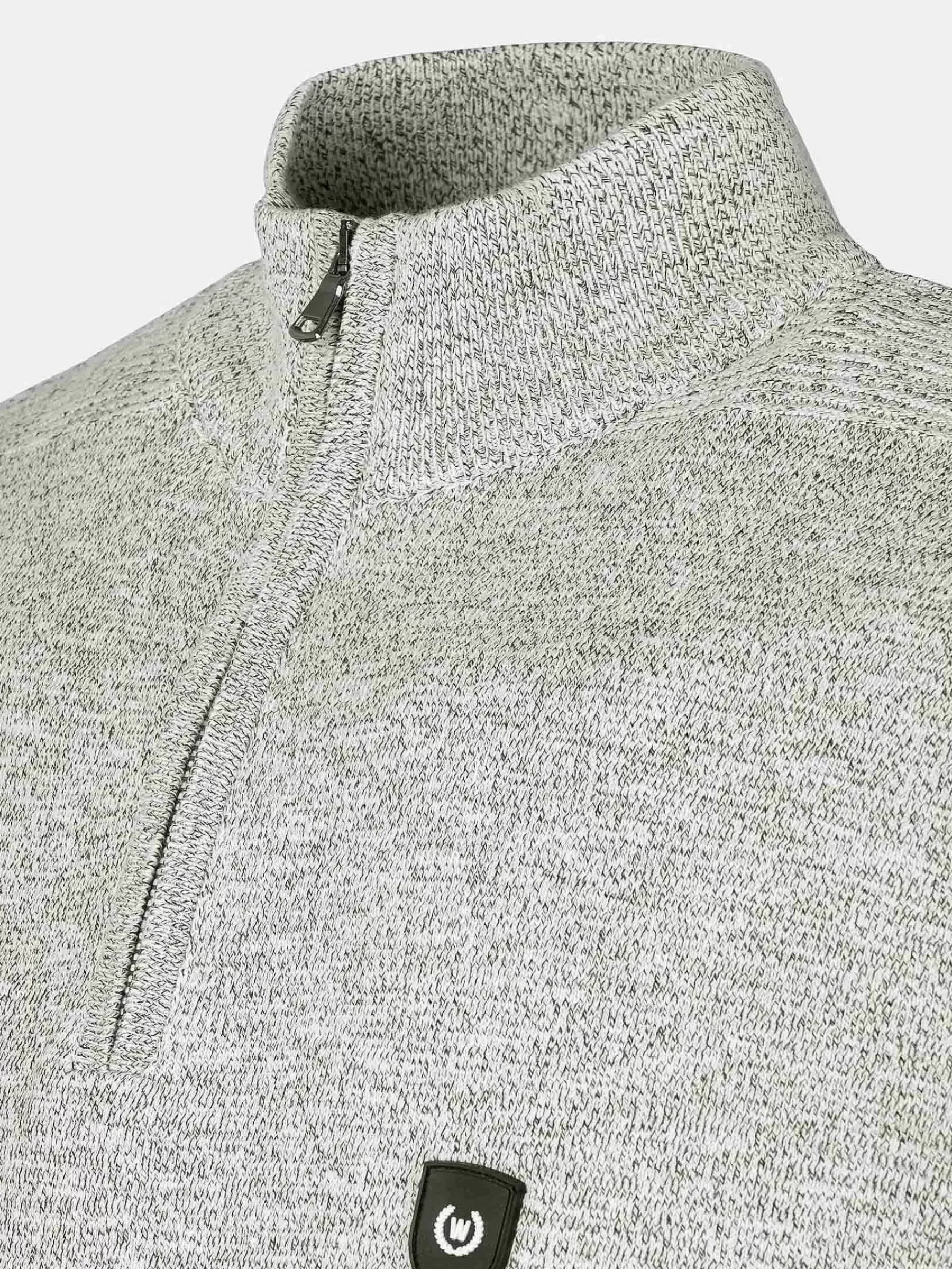 Wam Denim Sharon Half Zip Grey Sweater| Sweaters