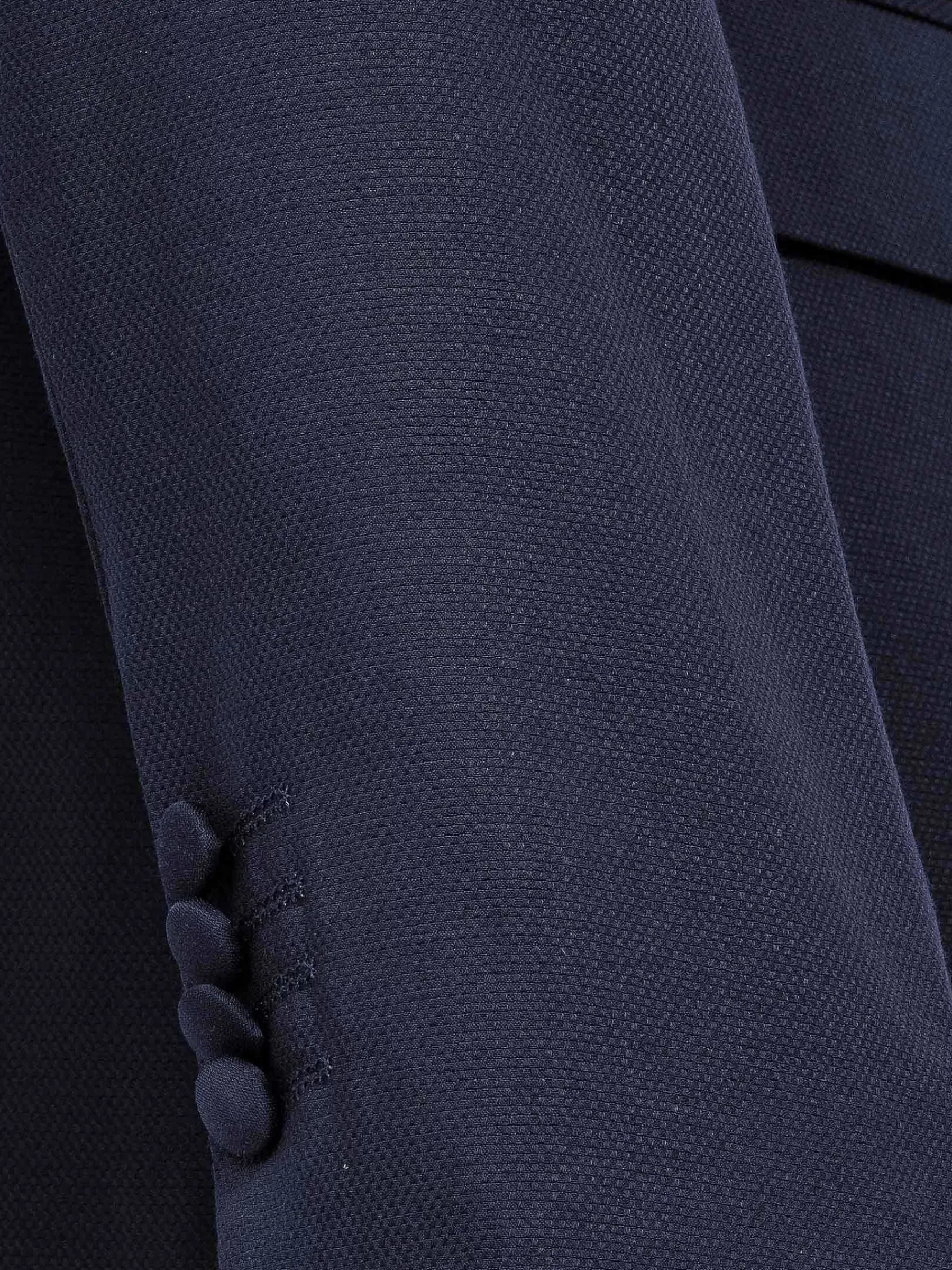 Wam Denim Single Breasted Textured Navy Colbert| Colberts