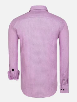 Wam Denim Sky Lake Pink Micro Patterned Overhemd Lange Mouw| Overhemd Lange Mouwen