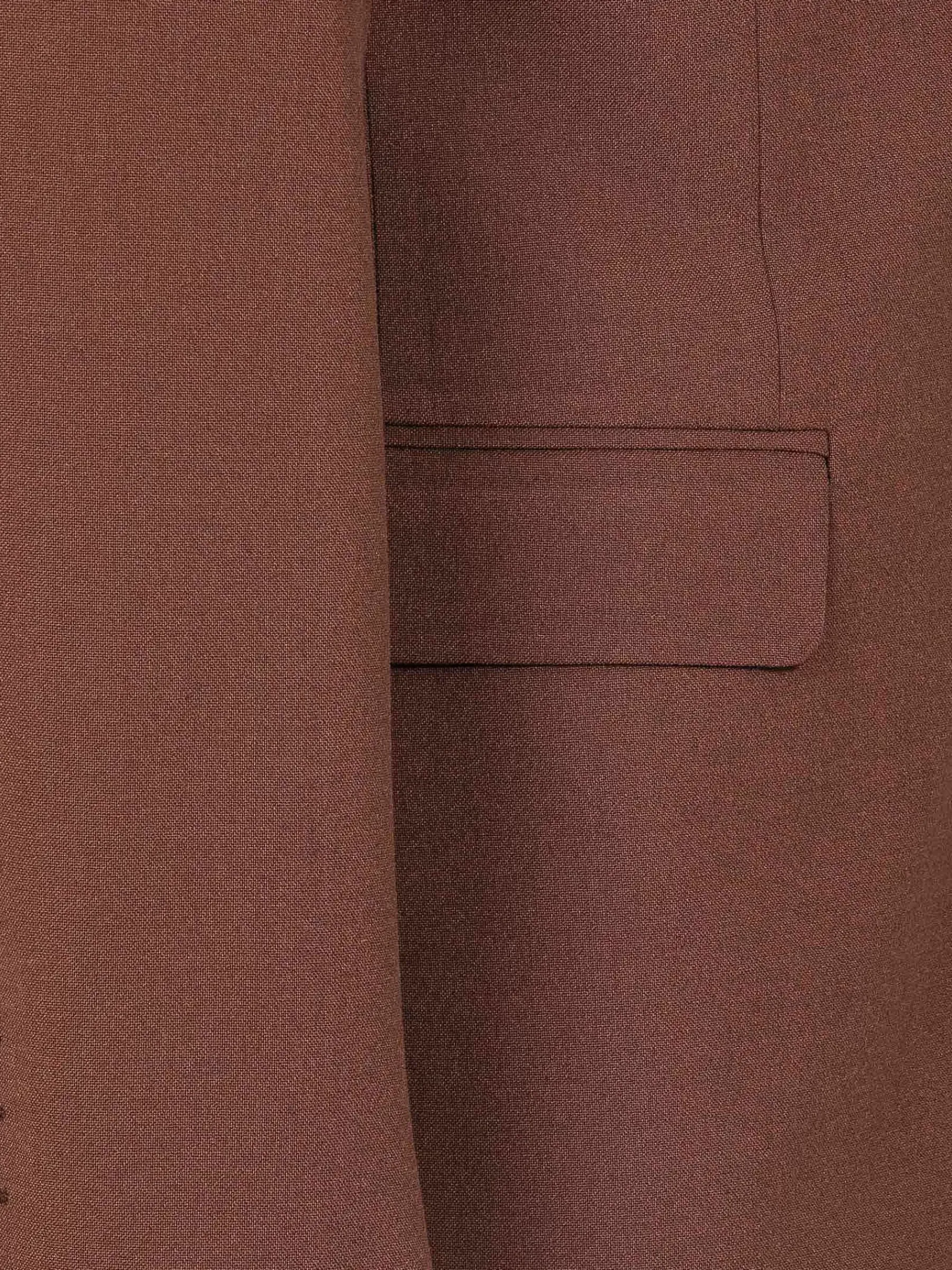 Wam Denim Slim Fit Brown Textured Colbert| Colberts