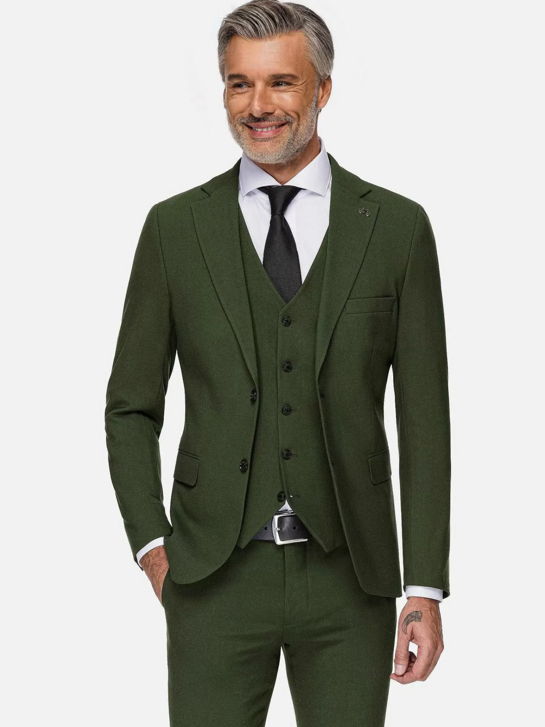 Wam Denim Slim Fit Khaki Textured Colbert| Colberts