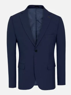 Wam Denim Slim Fit Navy Textured Colbert| Colberts