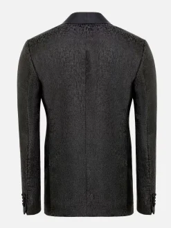 Wam Denim Slim Fit Textured Black Tuxedo Colbert| Colberts
