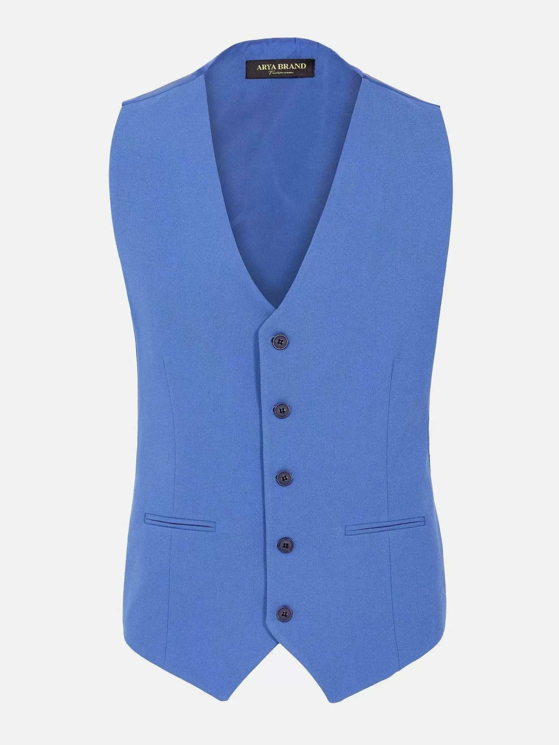 Wam Denim Slim Fit Textured Indigo Gilet| Gilets