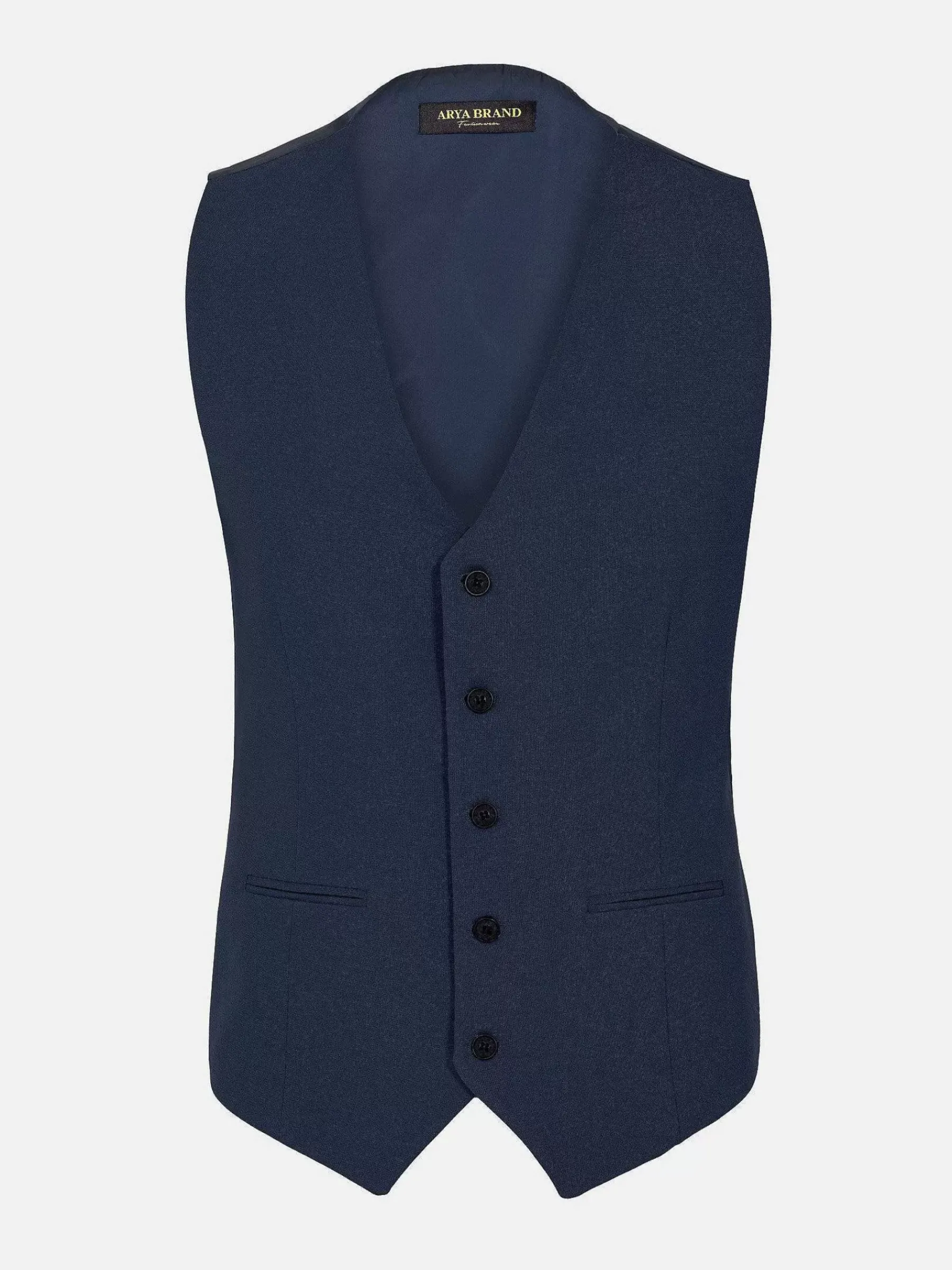 Wam Denim Slim Fit Textured Navy Gilet| Gilets