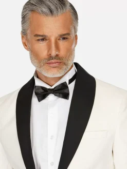 Wam Denim Slim Fit White Tuxedo Colbert| Colberts
