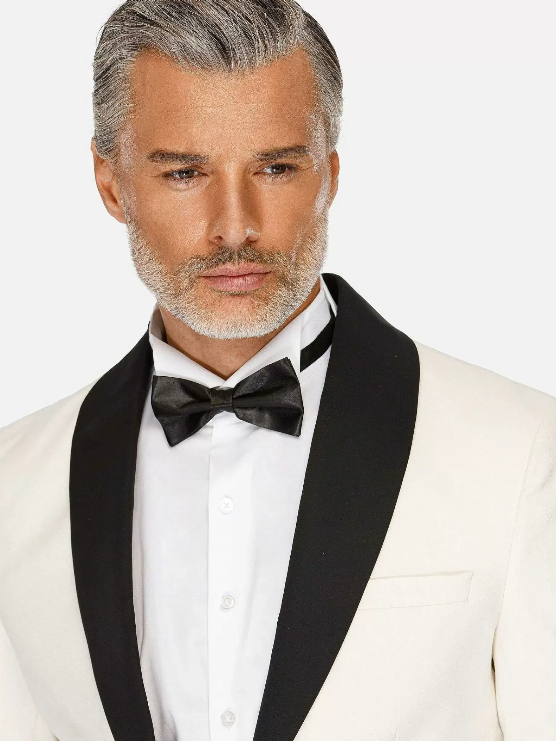Wam Denim Slim Fit White Tuxedo Colbert| Colberts