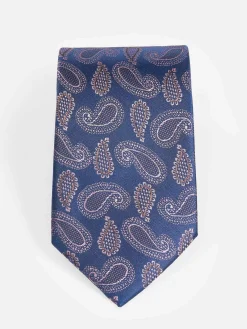 Wam Denim Stropdas 10002 Paisley Navy Pink| Stropdassen