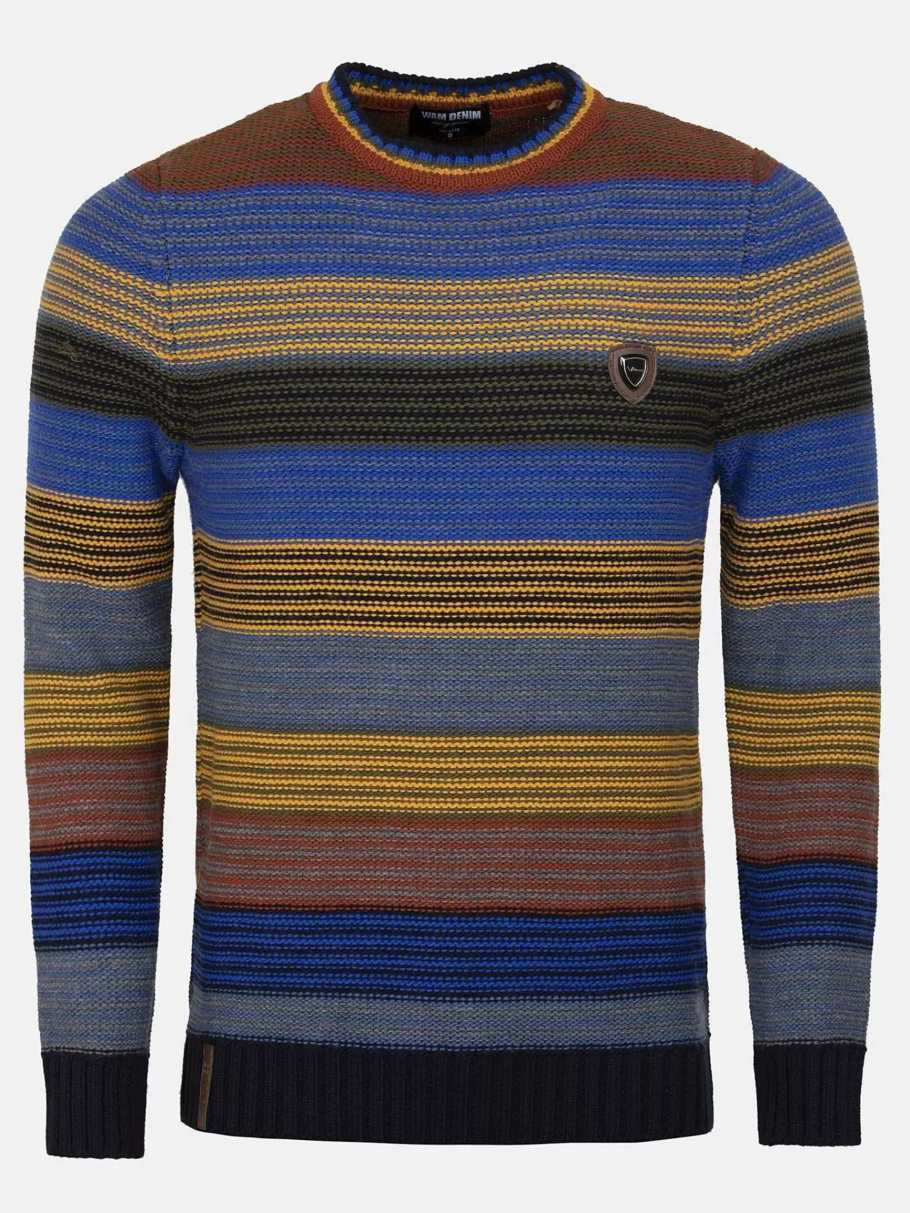Wam Denim Sweater 77517 Puebla Royal Blue Yellow| Truien