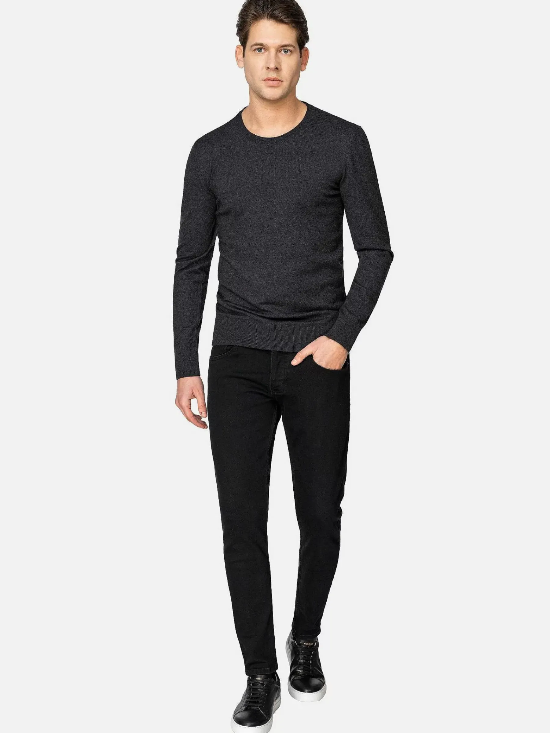 Wam Denim Sweater Sender Anthracite| Sweaters