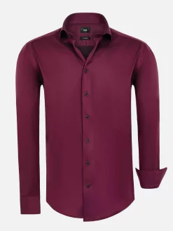 Wam Denim Tempesta Plain Cotton Purple Overhemd Lange Mouw| Overhemd Lange Mouwen