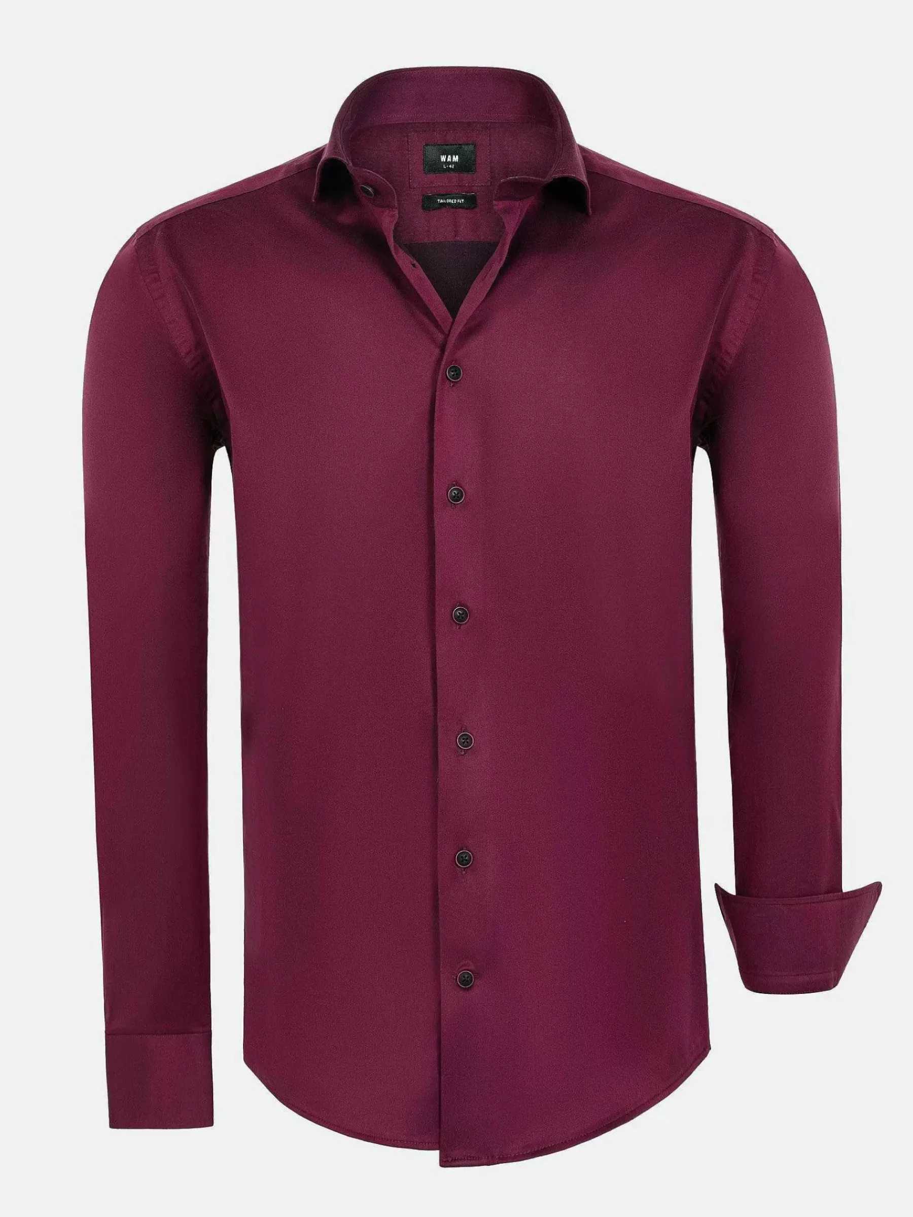 Wam Denim Tempesta Plain Cotton Purple Overhemd Lange Mouw| Overhemd Lange Mouwen