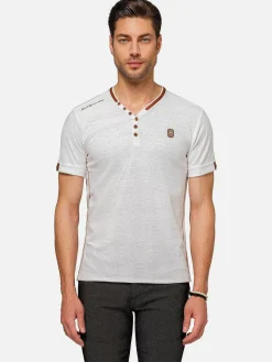 Wam Denim Textured Design Wahar V-Neck White T-Shirt| T-Shirts
