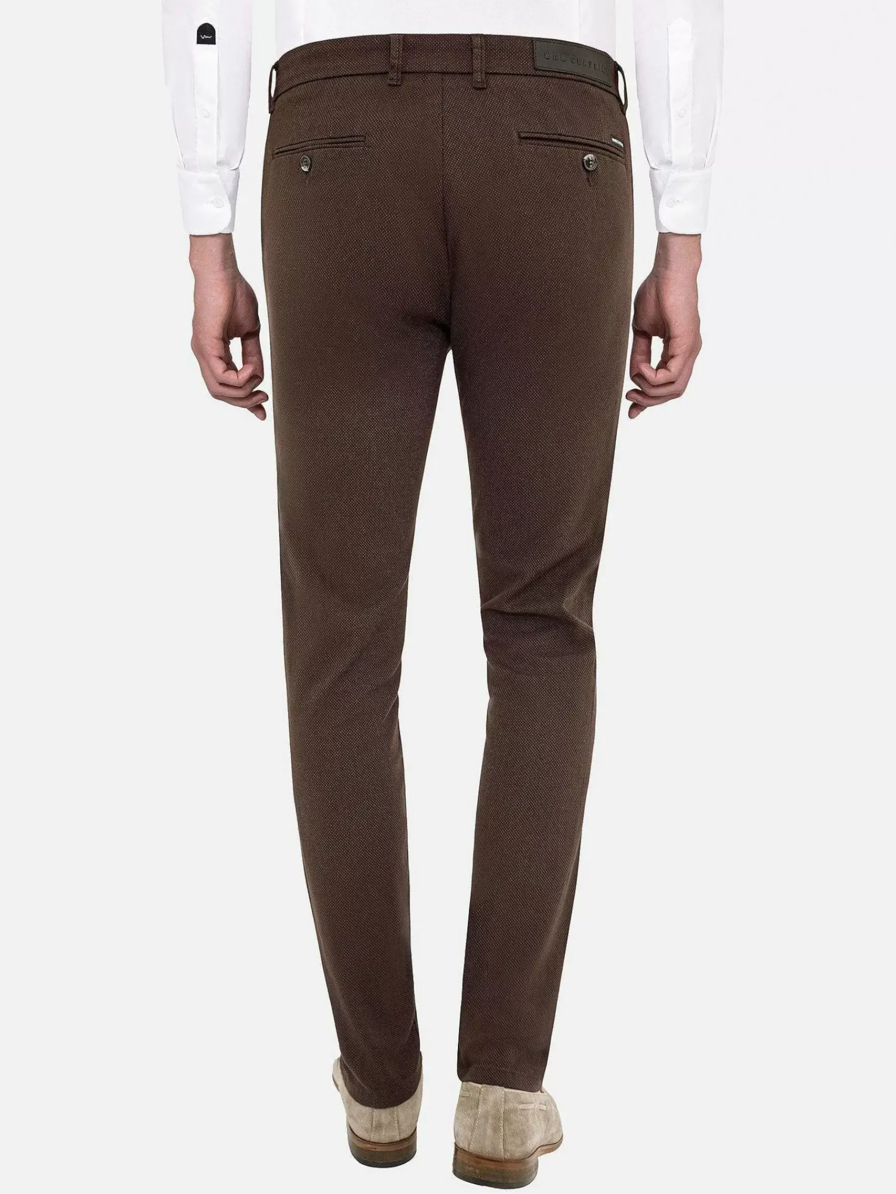 Wam Denim Thor Mini Pattern Check Brown Chino| Chino'S