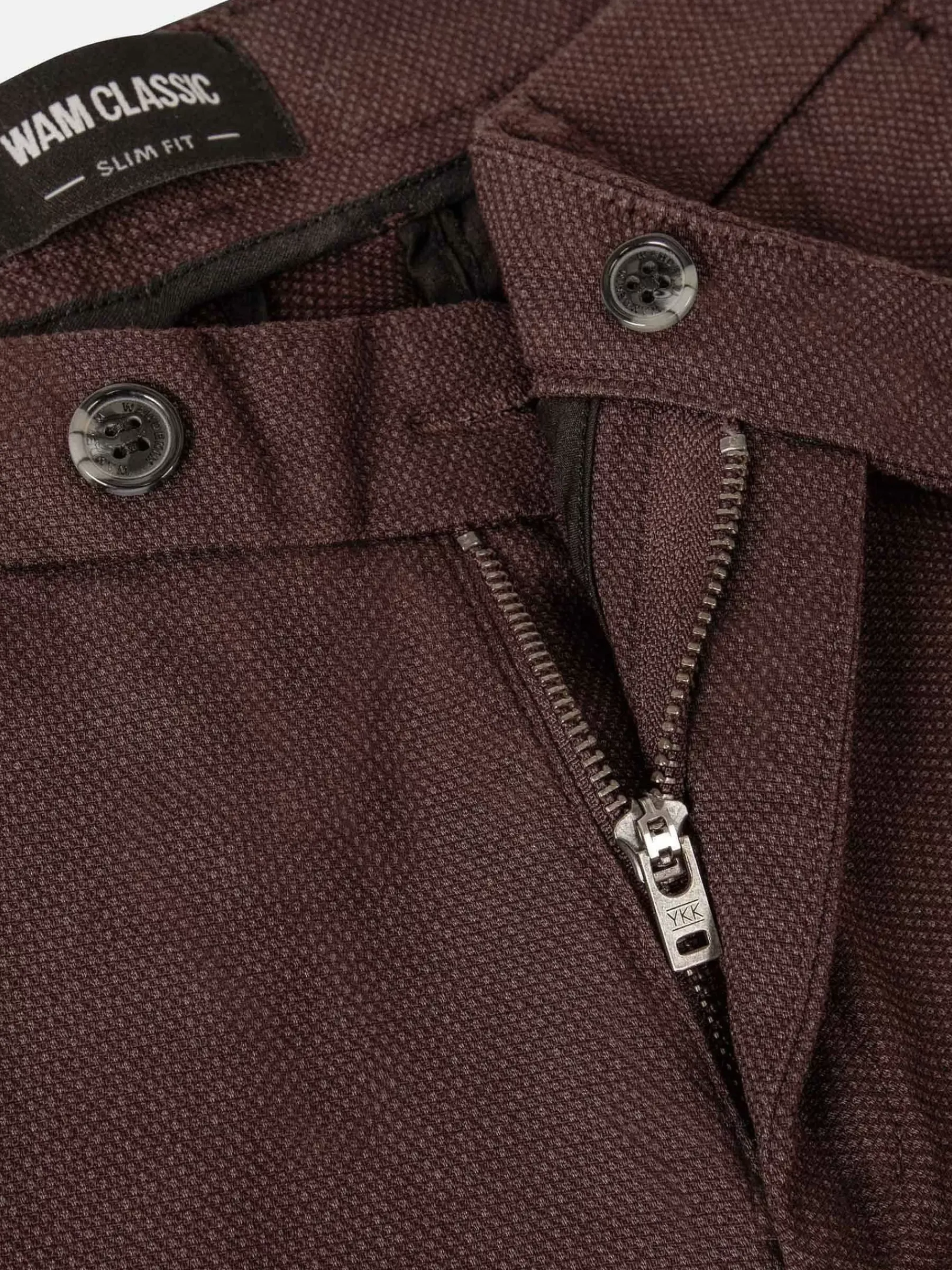 Wam Denim Thor Mini Pattern Check Brown Chino| Chino'S