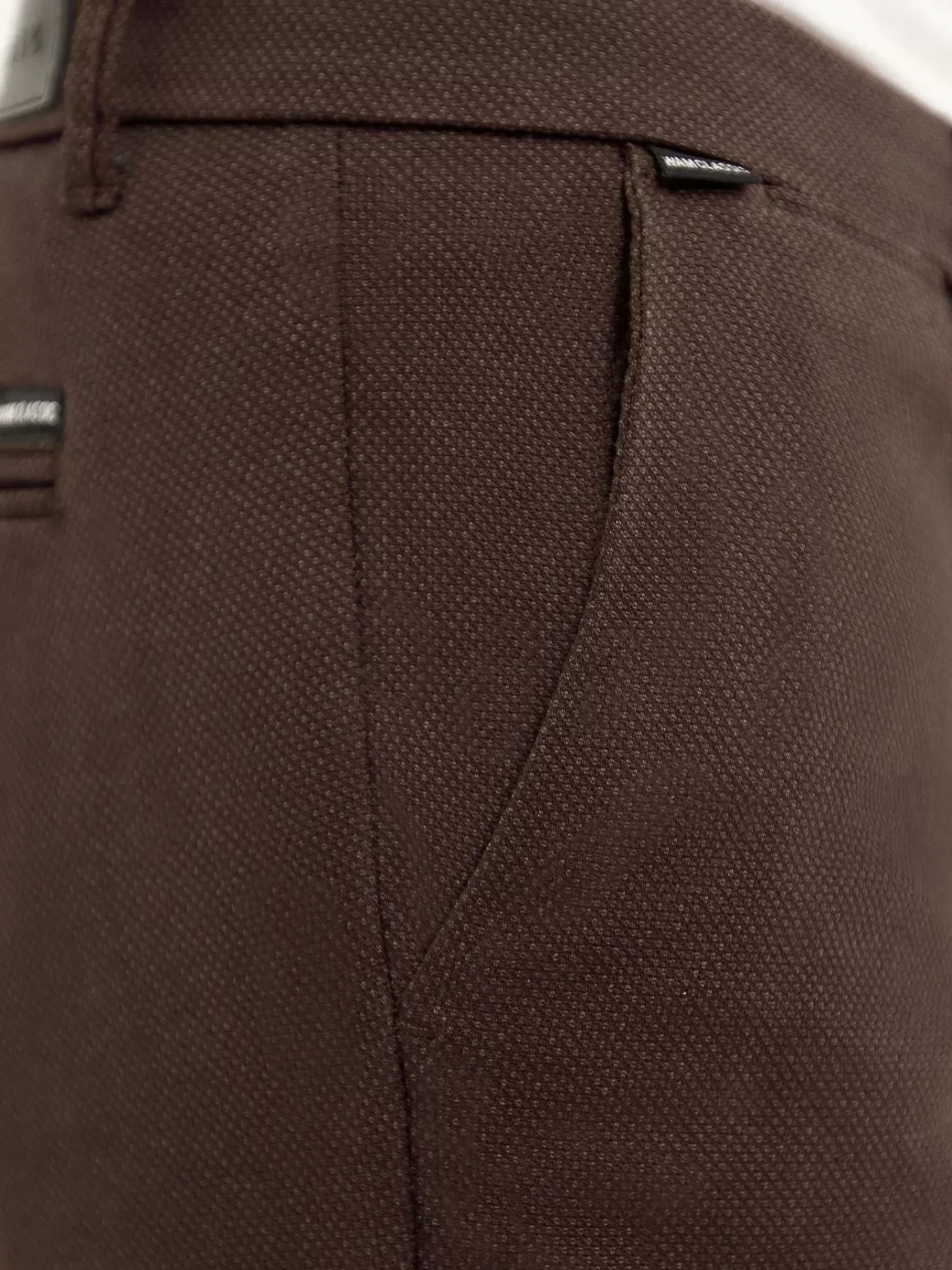 Wam Denim Thor Mini Pattern Check Brown Chino| Chino'S
