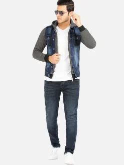 Wam Denim Thun Slim Fit Hoodie Navy Black Vesten| Vesten