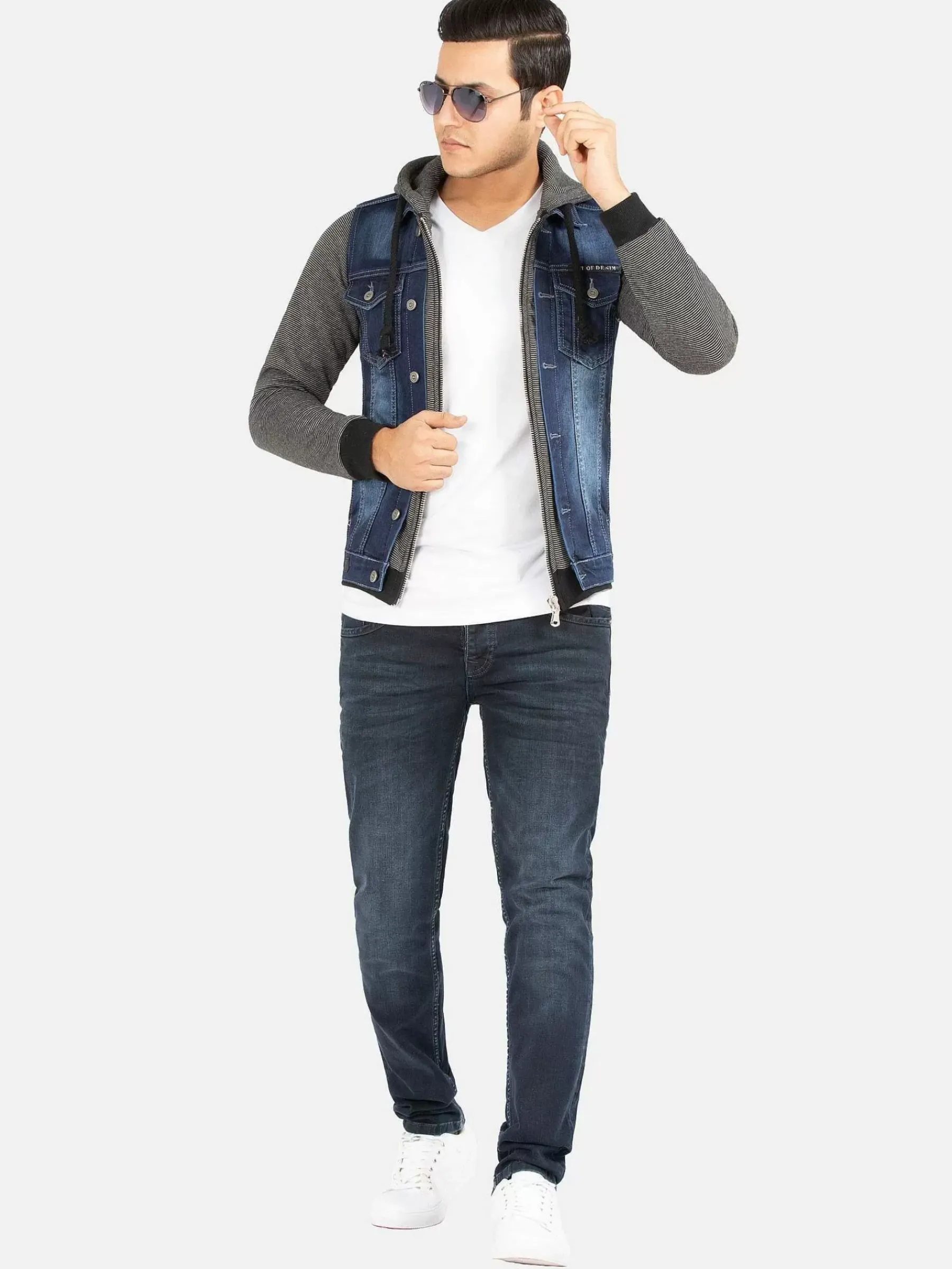 Wam Denim Thun Slim Fit Hoodie Navy Black Vesten| Vesten