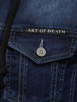 Wam Denim Thun Slim Fit Hoodie Navy Black Vesten| Vesten