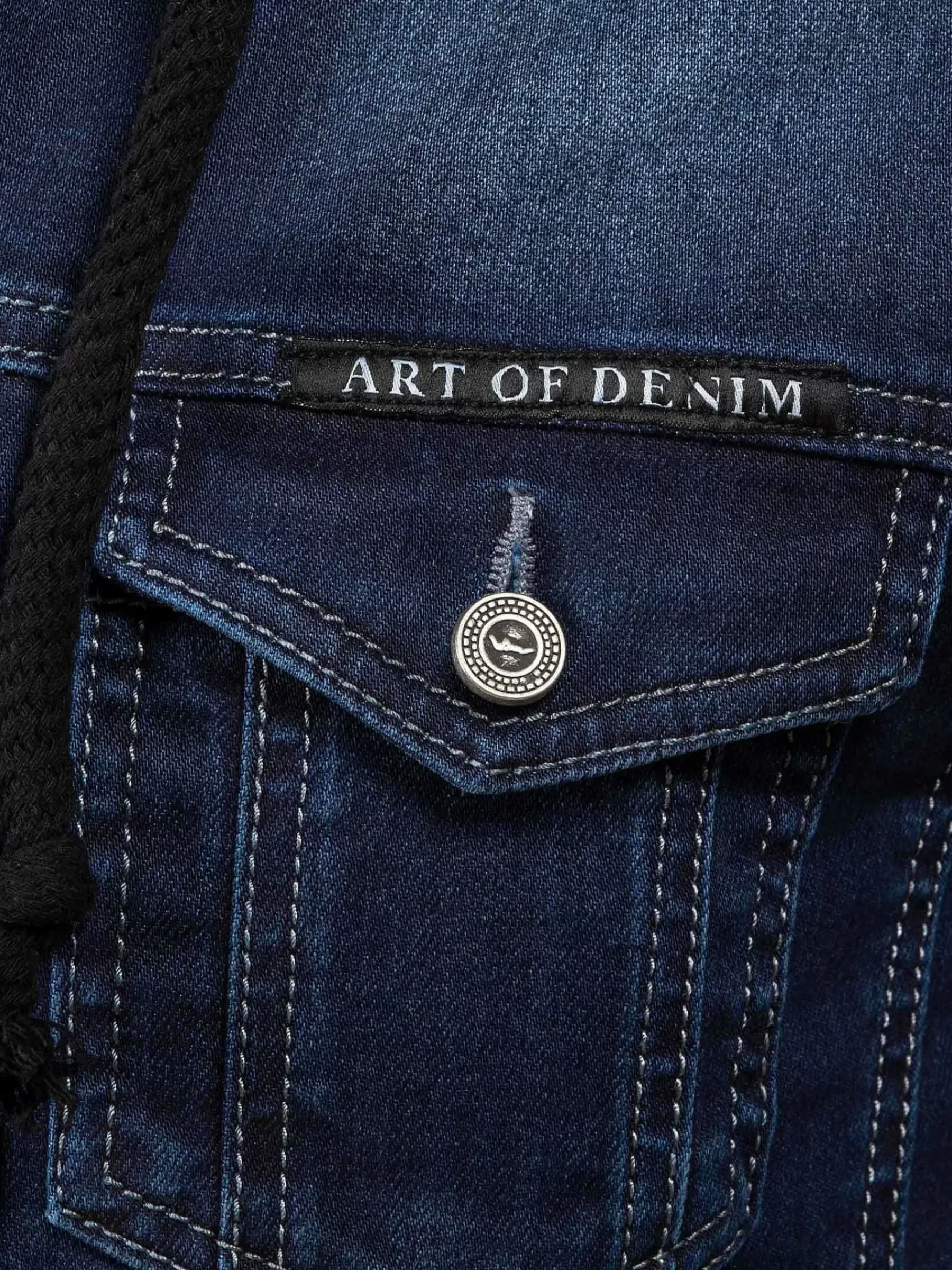 Wam Denim Thun Slim Fit Hoodie Navy Black Vesten| Vesten
