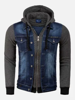Wam Denim Thun Slim Fit Hoodie Navy Black Vesten| Vesten