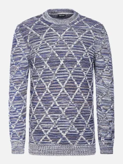 Wam Denim Truien 77520 Flinn Grey Royal Blue| Truien